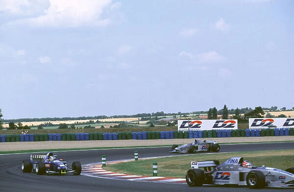 International F3000 Magny-Cours, France. 1st July 2000. Rd 6. The 1st  /  2nd  /  3rd of Nicolas Minassian, Stephane Bourdais and David Saelens. World Bellanca  /  LAT Photographic