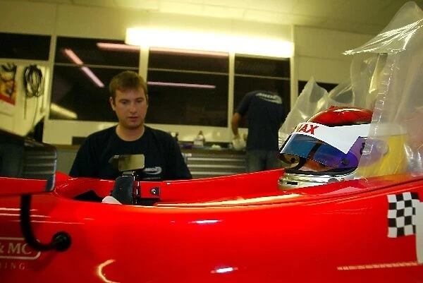 International Formula 3000: James Rossiter has a seat fitting in preparation for his debut F3000 test with Arden