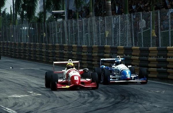International Formula Three: Ralph Firman, left, Paul Stewart Racing overtook Jarno Trulli, right, KMS Benetton Formula to take the win