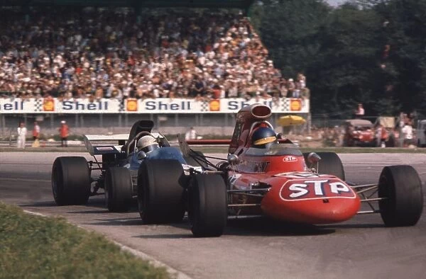 Itailian G. P. Monza. 3Rd-5th Sept 1971: Ronnie Peterson Leads Mike Hailwood