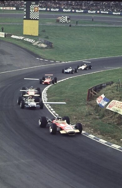 Jackie Oliver leads Siffert, Hill, Amon, Stewart and Surtees