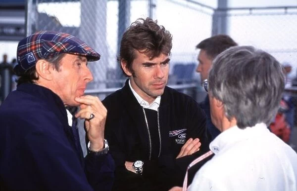 Jackie and Paul Stewart with Bernie Ecclestone
