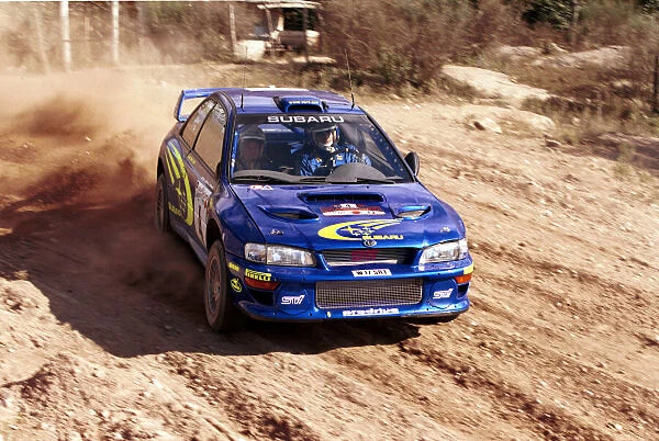 Juha Kankkunen in action in the Subaru Impreza 2000 WRC. Argentina Rally 2000