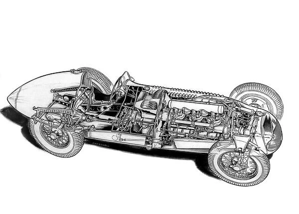 Lago-Talbot. 1949 Talbot-Lago T26C.. Cutaway drawing.