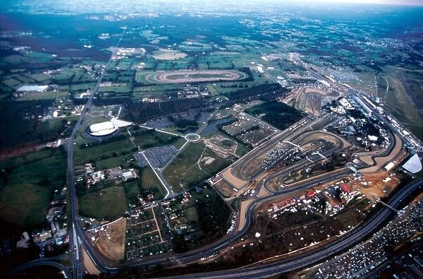 Le Mans 24 Hour Race: An aerial view of the legendary Le Mans circuit