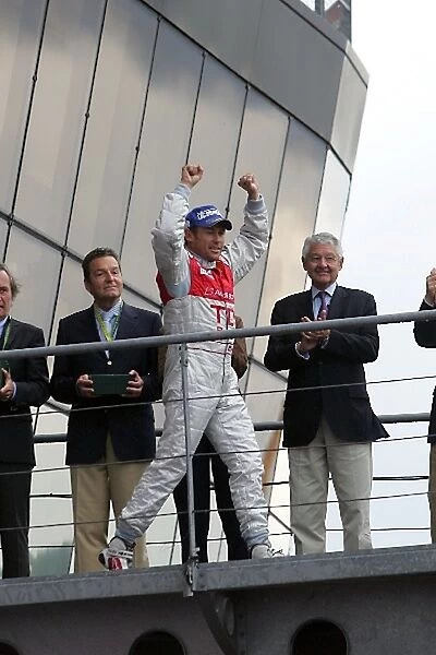 Le Mans 24 Hour Race: Race winner Tom Kristensen, Audi Sport North America, on the podium