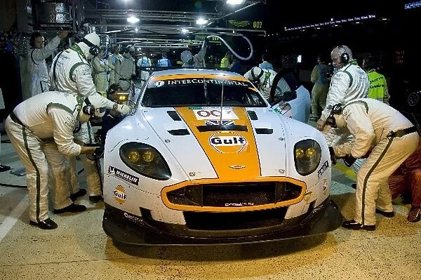 Le Mans 24 Hours: The Aston Martin Racing Aston Martin DBR9 of Heinz-Harald Frentzen  /  Andrea Piccini  /  Karl Wendlinger in the pits
