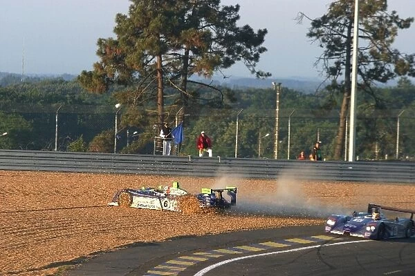 Le Mans 24 Hours: Martin Short Rollcentre Racing Dallara Judd was punted into the gravel, and would retire on the same lap after a crash due