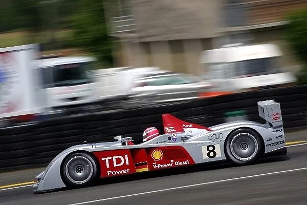 Le Mans 24 Hours Test Day: Frank Biela  /  Emanuele Pirro  /  Marco Werner Audi Sport Team Joest Audi R10