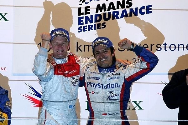 Le Mans Endurance Series: L to R: Allan McNish and Stephane Ortelli Team Oreca, celebrate their victory