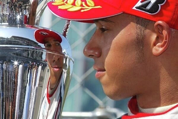 GP2. Lewis Hamilton (GBR) ART Grand Prix celebrates his GP2 Championship win.