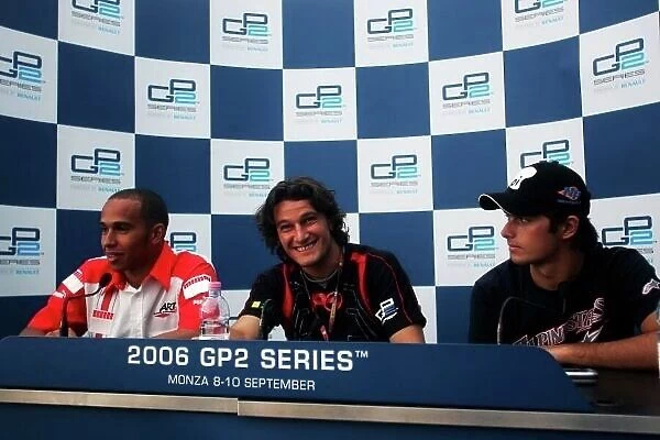 GP2. (L to R): Lewis Hamilton (GBR) ART Grand Prix; Giorgio Pantano 