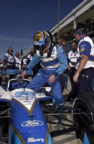 The local favorite Patrick Carpentier gets in his car prior to qualifying for the Molson Indy Montreal. Circuit Gilles Villeneuve, Montreal, Quebec, Can. 23
