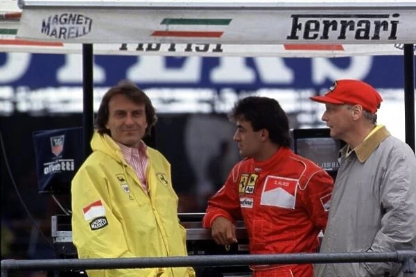 Luca Di Montezemolo, Jean Alesi & Nikki Lauda World ©LAT Photographic Te