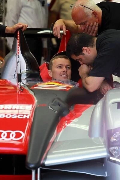 10lmt. Marcel Fassler (SUI) sits in the cockpit of the Audi R15 TDI.