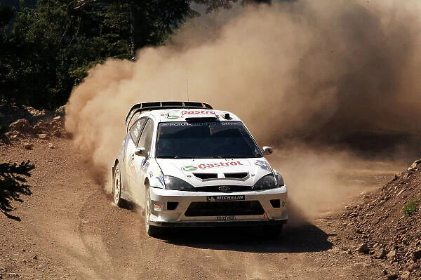 Markko Martin in action in the Ford Focus RS WRC03, Acropolis Rally 2003. Photo: McKlein / LAT