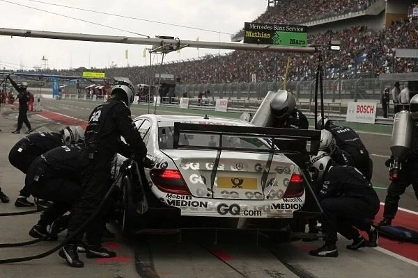 DTM. Maro Engel (GER) GQ AMG Mercedes C-Klasse makes a pit stop.