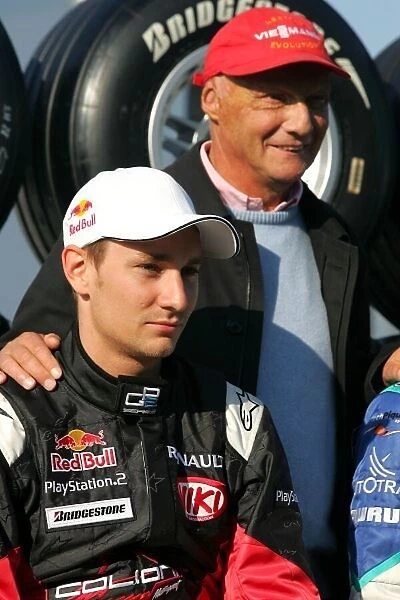 GP2. Mathias Lauda (AUT) Coloni and his father, Niki Lauda (AUT).