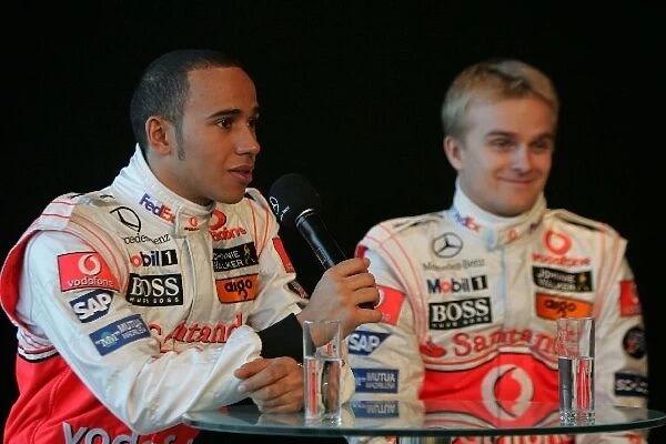 Mclaren Mercedes MP4-23 Launch: Lewis Hamilton Mclaren and Heikki Kovalainen McLaren