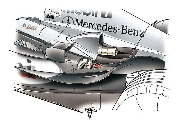 McLaren MP4-19 additional cooling hole: MOTORSPORT IMAGES: McLaren MP4-19 additional cooling hole