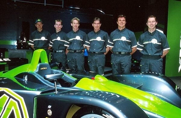 MG X-Power Motorsport Launch: L to R; Anthony Reid, Kevin McGarrity, Warren Hughes, Julian Bailey, Mark Blundell and Jonny Kane