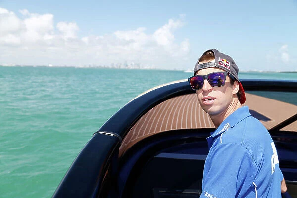 Miami e-Prix 2015. PR Event - Boat Trip. Antonio Felix Da Costa (POR) / Amlin Aguri - Spark-Renault SRT_01E FIA Formula E World Championship. Miami, Florida, USA. Thursday 12 March 2015