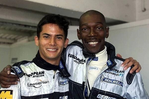 Minardi 2 Seater Celebrity Day: Alex Yoong, soon to be Minardi F1 driver, with Pop star Maxi Jazz, singer from Faithless
