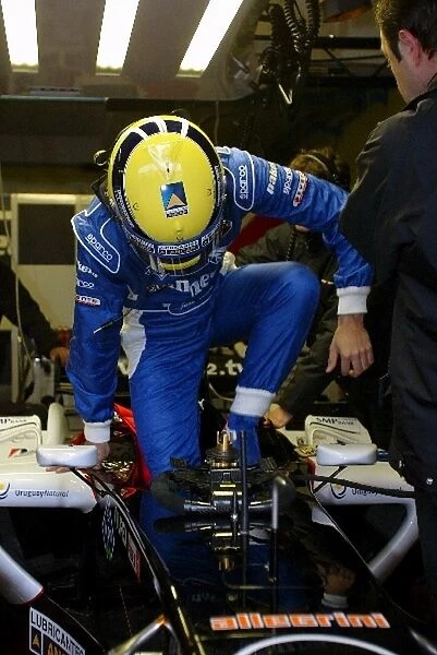 Minardi Testing: Juan Caceres prepares to test for Minardi