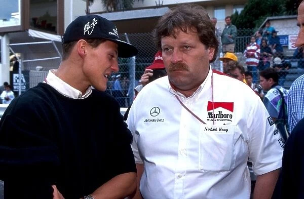 Monaco Formula Three: Michael Schumacher with Norbert Haug