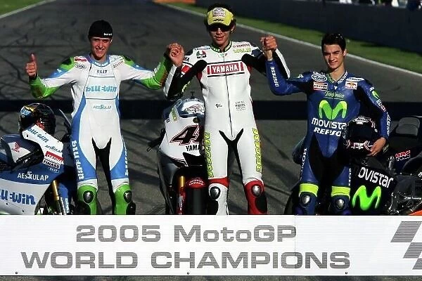 MotoGP. The 2005 Moto GP World Champions (L to R)
