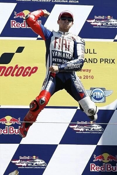 MotoGP. Race winner Jorge Lorenzo (ESP) FIAT Yamaha, on the podium.