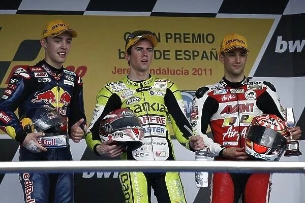 MotoGP. 125cc podium and results:. 1st Nicolas Terol (ESP), Bankia Aspar Team, centre.