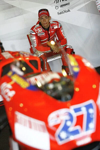 MotoGP. Pole Sitter Casey Stoner (AUS), Marlboro Ducati Team.