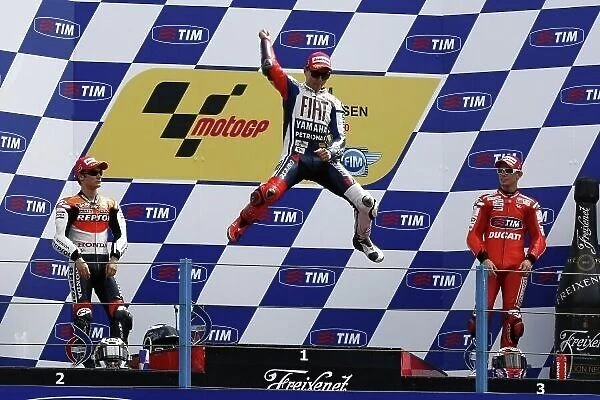 MotoGP. Podium (L to R): Dani Pedrosa (ESP) Repsol Honda, Jorge Lorenzo 