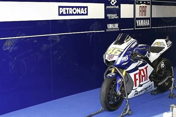 MotoGP. The rider-less bike of Valentino Rossi (ITA), FIAT Yamaha.
