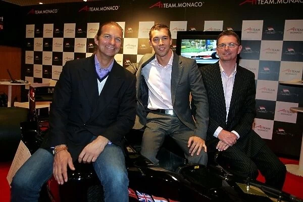 Motorsport Business Forum: L-R: Joint A1 Team Monaco Seat Holders Hubertus Bahlsen and Clivio Piccione with Graham Taylor