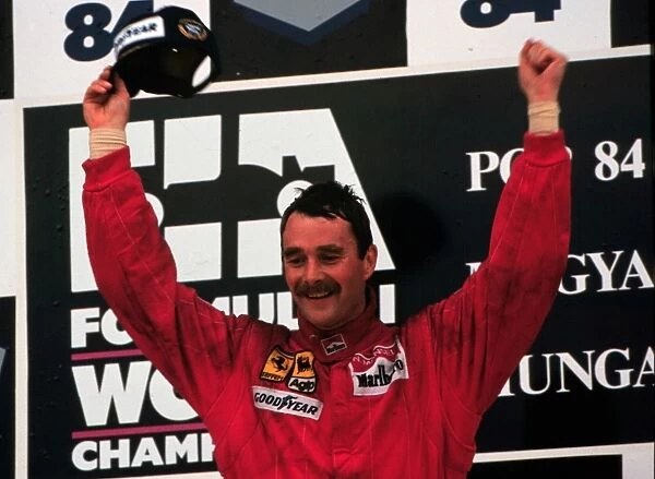 Nigel Mansell Wins for Ferrari, with Ayrton Senna Second in A
