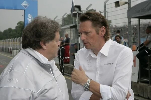 DTM. L-R: Norbert Haugg (GER) Head of Mercedes Motorsport and Hand-Jrgen Mattheis 
