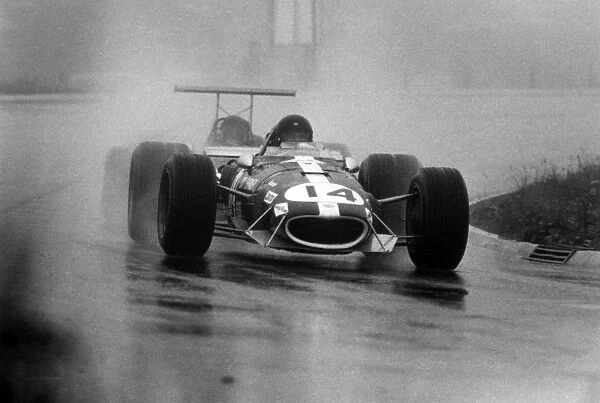 Nurburgring, Germany. 4 August 1968: Dan Gurney, Eagle aR104-Weslake, 9th position, action in the wet