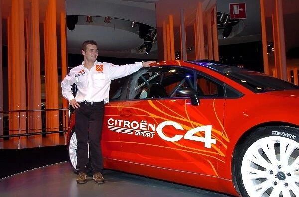 Paris Motor Show: Citroen WRC driver Sebastien Loeb with the Citroen C4