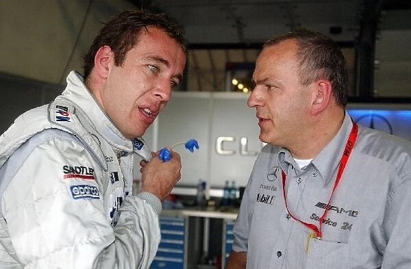 Patrick Huisman Mercedes chats with his engineer: DTM Championship, Rd 2, Adria International Raceway, Italy, 11 May 2003