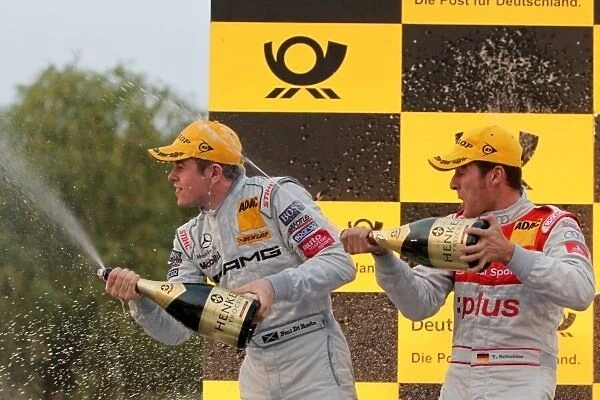 DTM. L-R: Paul Di Resta (GBR), AMG Mercedes 2010 DTM Champion and Timo Scheider 