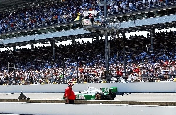 Paul Tracy (CDN) Team Green Dallara Chevrolet crossed the line first at the finish