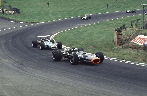 Pedro Rodriguez leads Jean-Pierre Beltoise and Jochen Rindt British Grand Prix