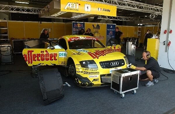 The pitbox of Laurent Aiello, Hasser: The pitbox of Laurent Aiello, Hasseröder Abt-Audi, Abt-Audi TT-R. DTM Championship, Rd 7, Nürburgring, Germany