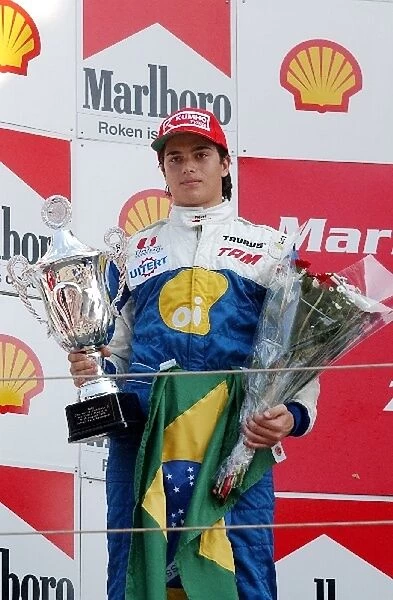 Podium, a disappointed Nelson Piquet Jr. (BRA), Piquet Sports, Portrait