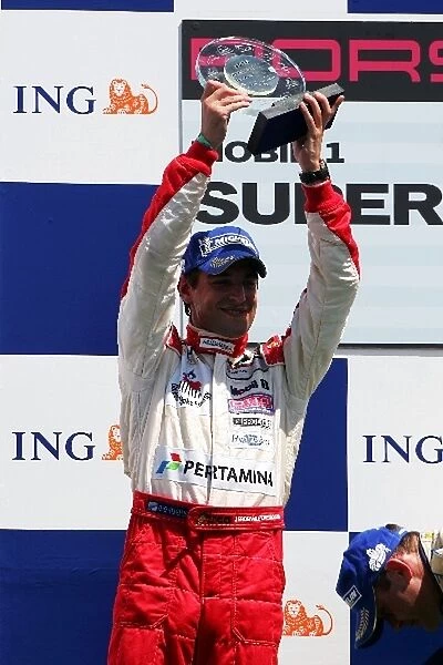 Porsche Supercup: Jeroen Bleekemolen celebrates his second position on the podium