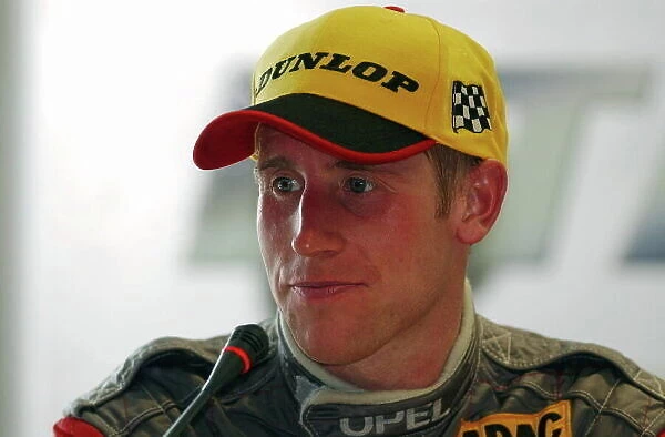 Press Conference, Peter Dumbreck (GBR), OPC Team Phoenix, Opel Astra V8 Coup (2nd). DTM Championship, Rd 4, Lausitzring, Germany. 08 June 2003. DIGITAL IMAGE