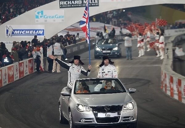 Race of Champions: L-R: Jenson Button and Andy Priaulx