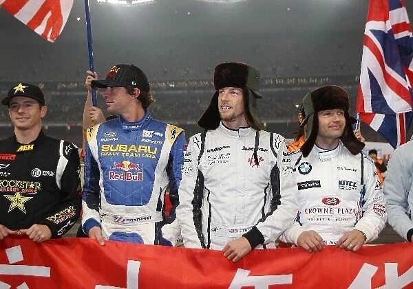 Race of Champions: L-R: Tanner Foust, Travis Pastrana, Jenson Button and Andy Priaulx